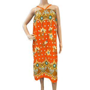 Vintage MARITA'S RTW Sta Maria Bulacan Colorful Cotton Strappy Sundress Sz XS/S